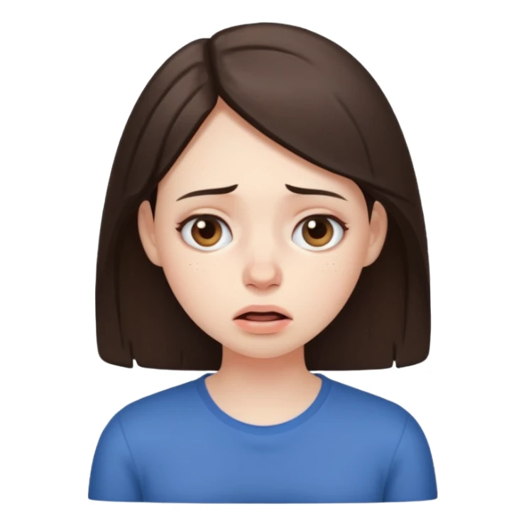 Brunette girl, stressed and exhausted  sticker