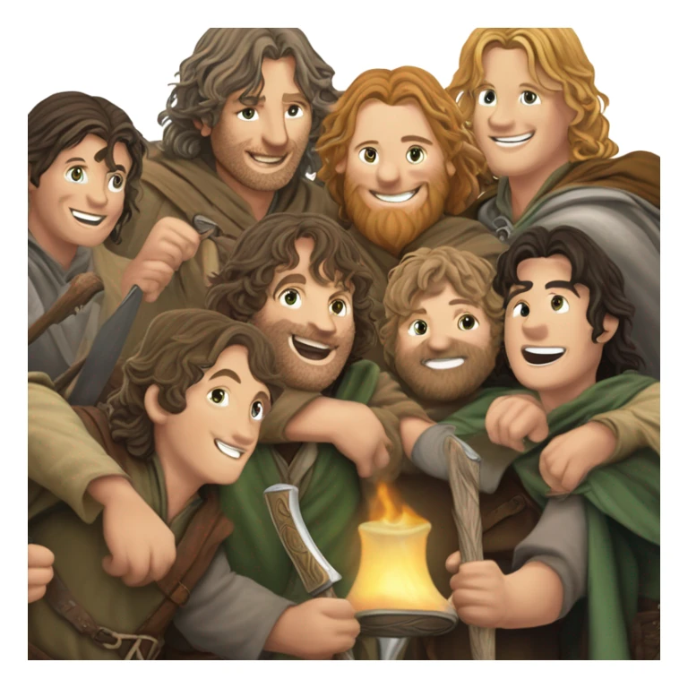 The fellowship of the ring celebrating sticker