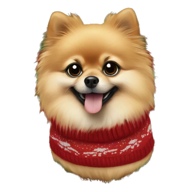 Pomeranian with christmas sweater  sticker