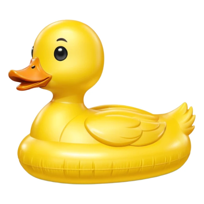 duck-shaped inflatable pool float floating on water, bright yellow rubber duck design, glossy plastic texture, gentle water ripples, summer pool vibe, 3D cartoon style, mobile game icon style, clean composition, no people, no text, no watermark

 sticker