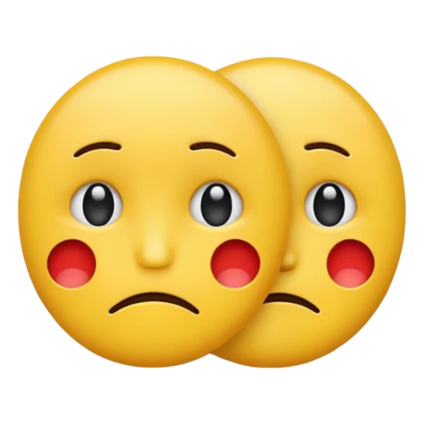 two emojis not happy stuck together no pink cheeks only two  sticker
