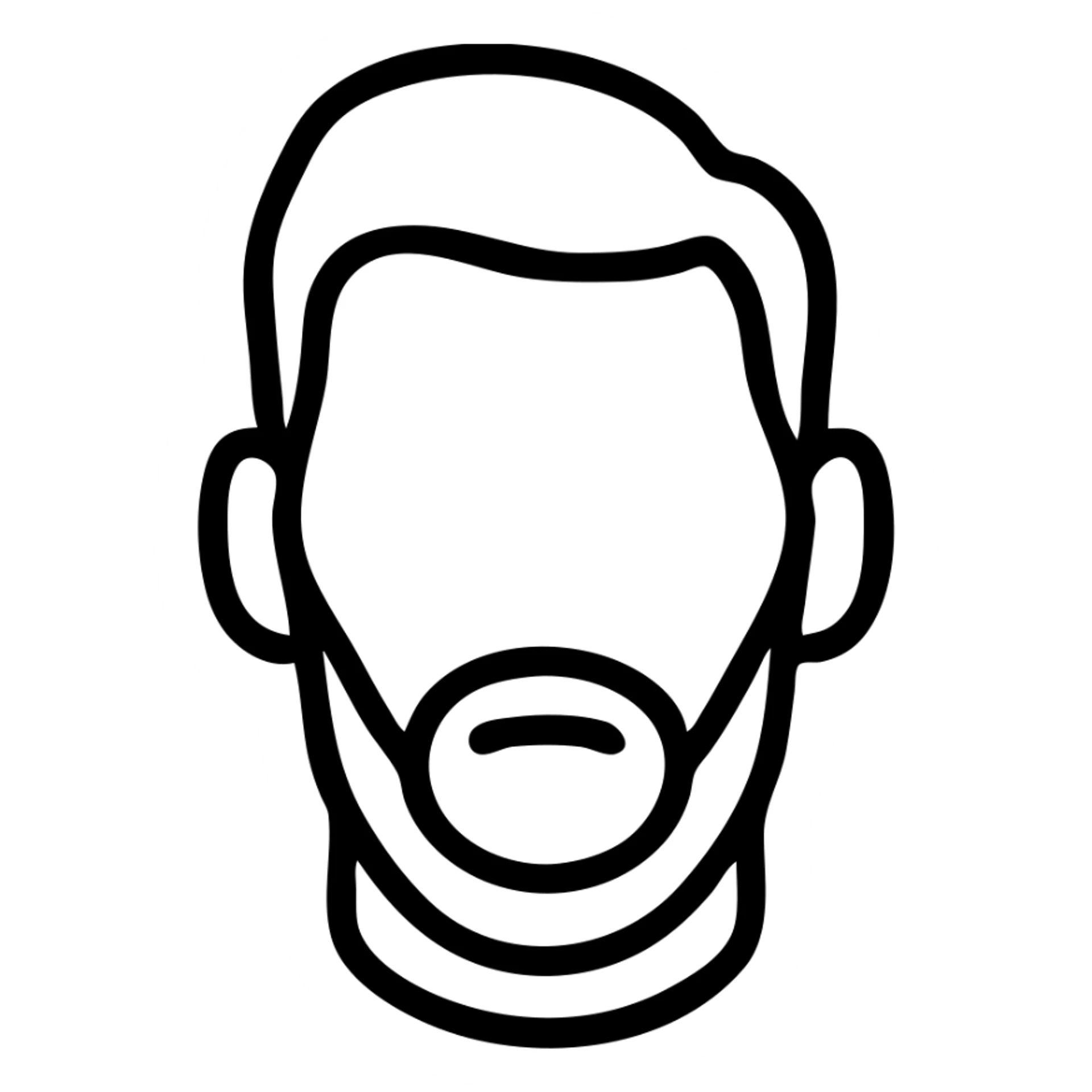 lionel messi beard and short hair, minimalistic bold lines icon sticker