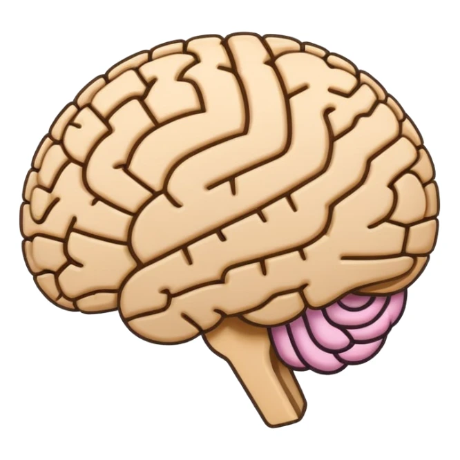 Flat emoji style, simple shapes, bold outline, minimal details, centered, white or transparent background, modern Unicode emoji look. A brain and a loading bar which is filling underneath sticker