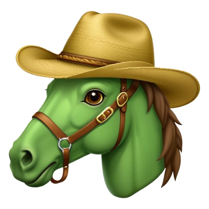 Caballo con cara de rana y sombrero vaquero  sticker