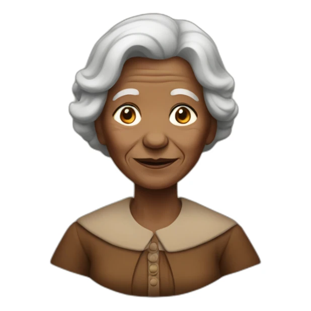 Old woman in historic times with brown clothes sticker