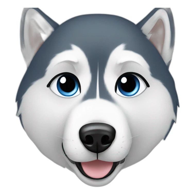 Blue eyed Husky wearing a beanie sticker