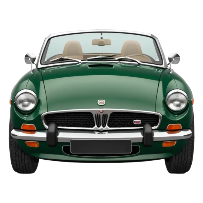 1977 British racing green Mgb roadster chrome bumper wire wheels reg plate YGR 151R  sticker