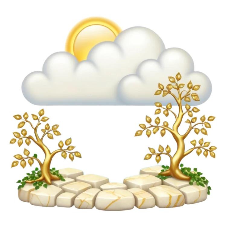 White and glittery gold with marble stones, vines, divine, heavenly, spiritual, pure, glowing, cute clouds, sunshine, sparkly, beautiful, elegant, luxurious, pretty, aesthetic scenery scene picture   sticker