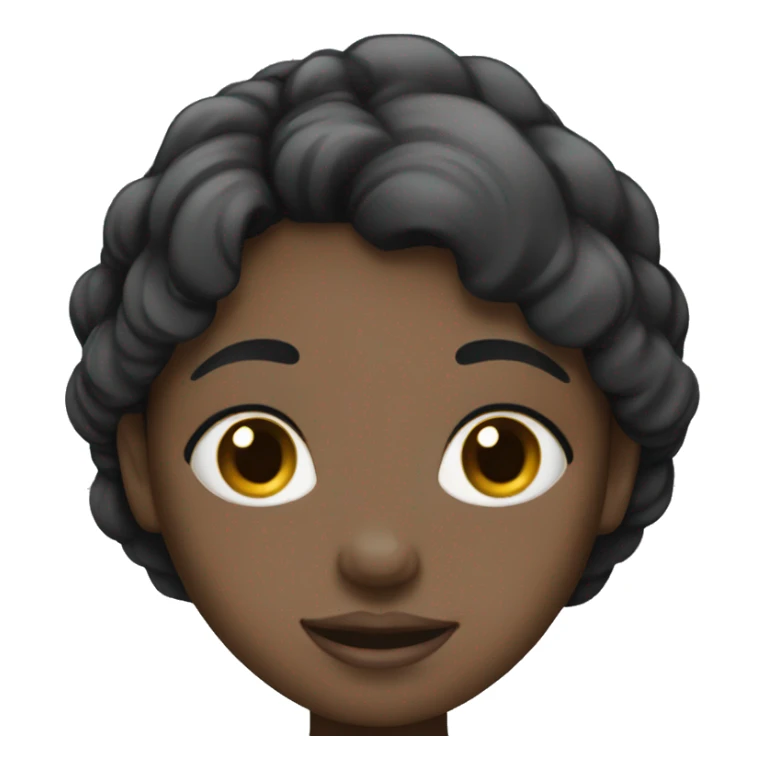 Black hair girl with white skin sticker