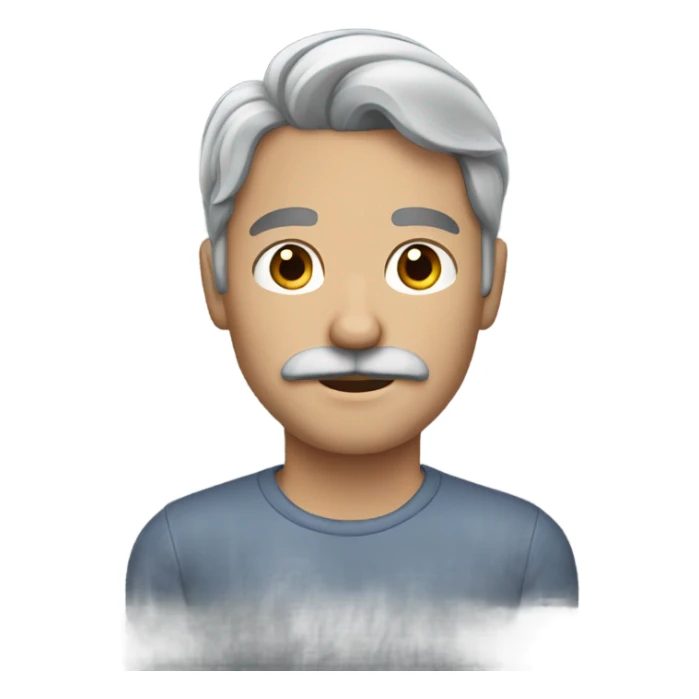 Brunette hair man with gray mustache sticker