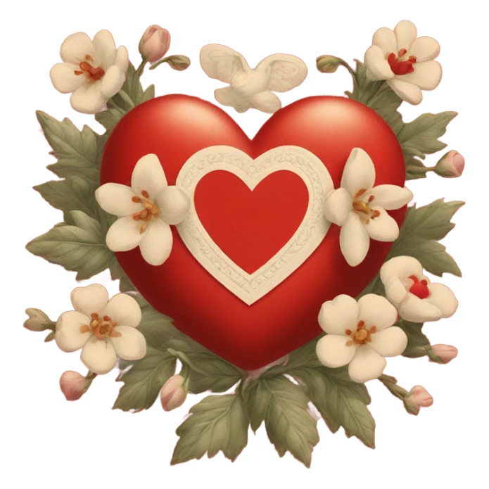 vintage valentine’s day card red sticker