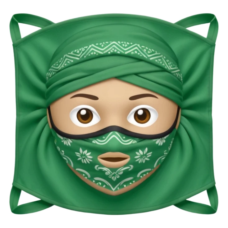 green bandana mask sticker