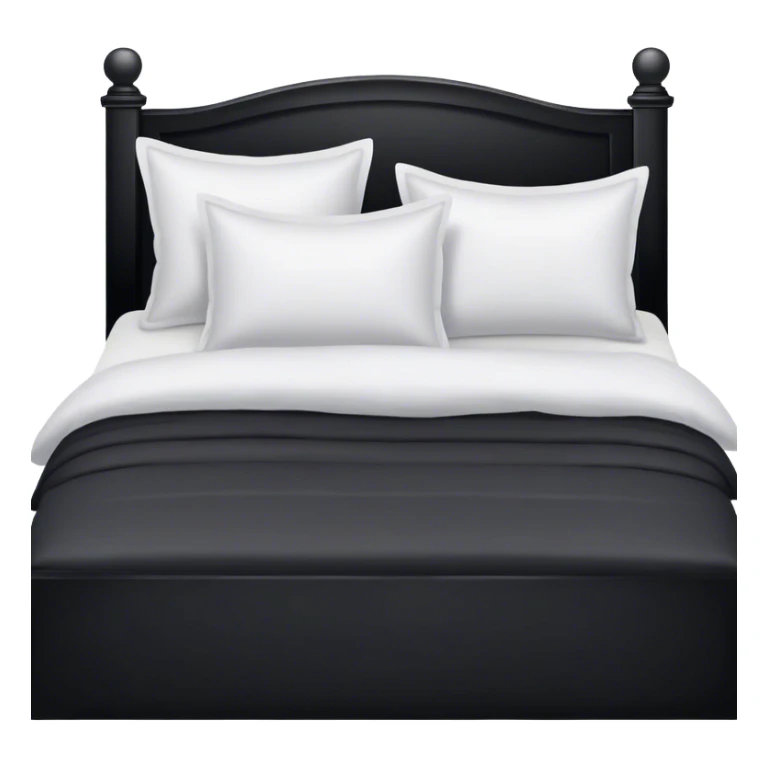 Pale black comforter and white pillows on bed sticker