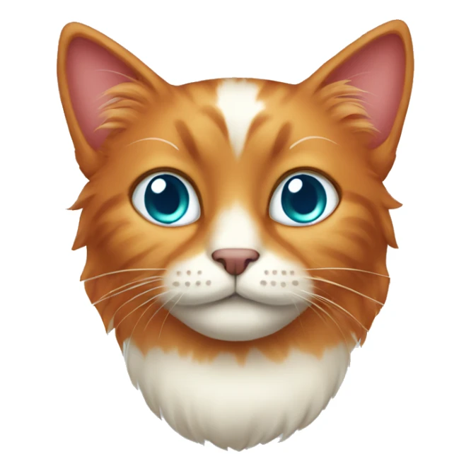 A red cat with a long mustache and green-blue eyes sticker