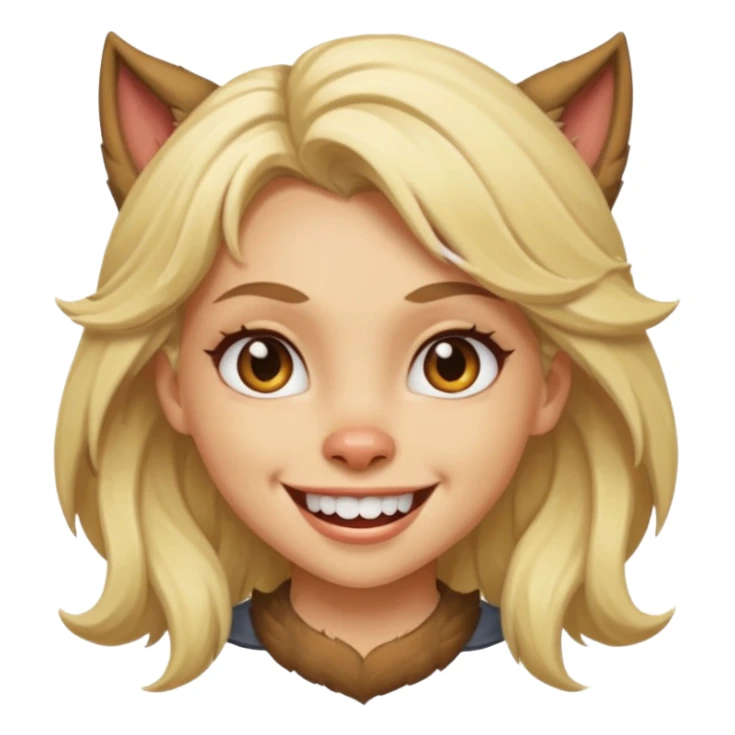 Werewolf blode girl with a smile sticker