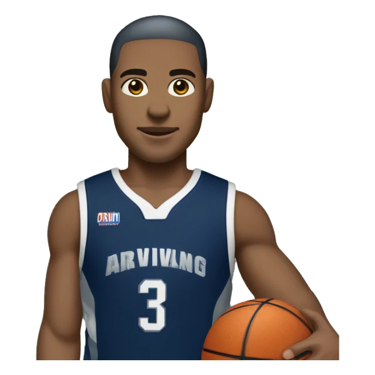 basketball player (light skin) in dark blue and silver uniform sticker