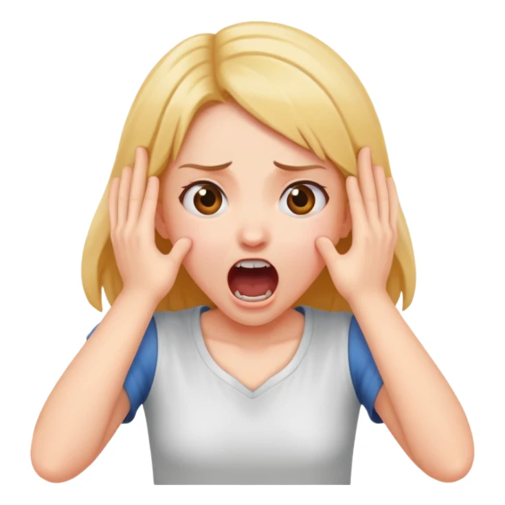 arms crossing holding neck screaming girl sticker