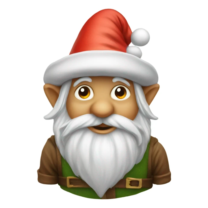 Festive gnome with hat over head and only nose sticking out sticker