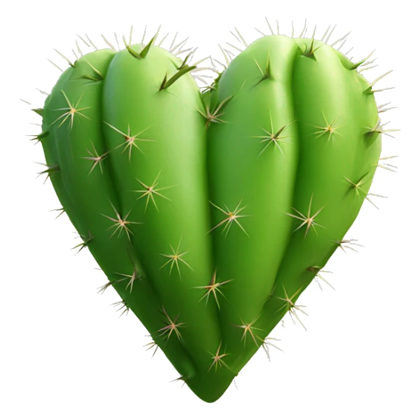 green heart with cactus pricks all over  sticker