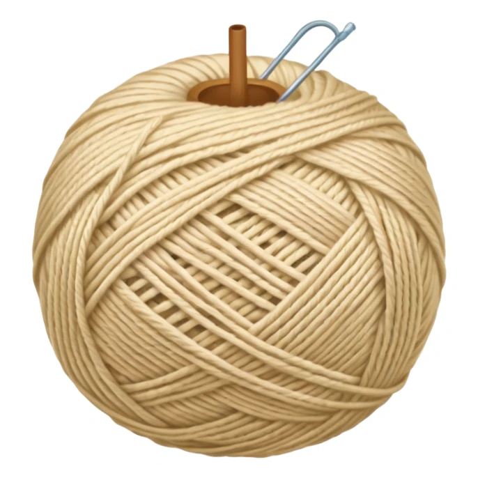 ball of knitting thread milk colour without anything sticker