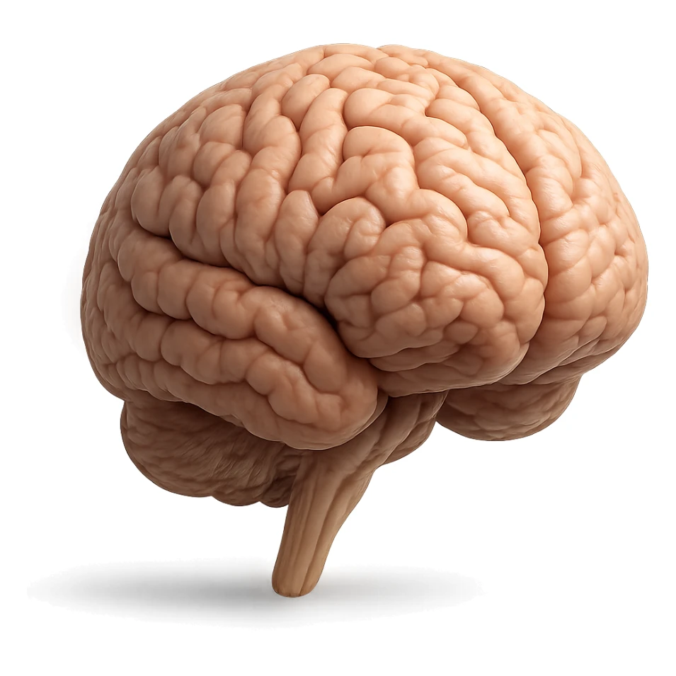 realistic blown up brain with dynamic details sticker