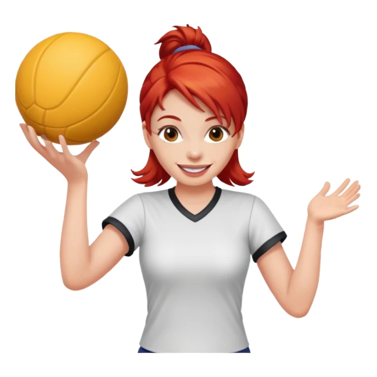 woman who play ball with red hair sticker