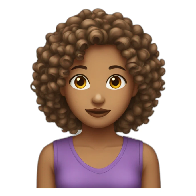 girl curly hair sticker