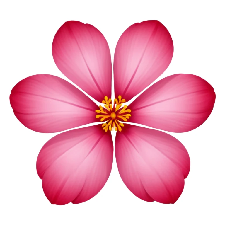 Red 5 heart-shape petal sakura sticker