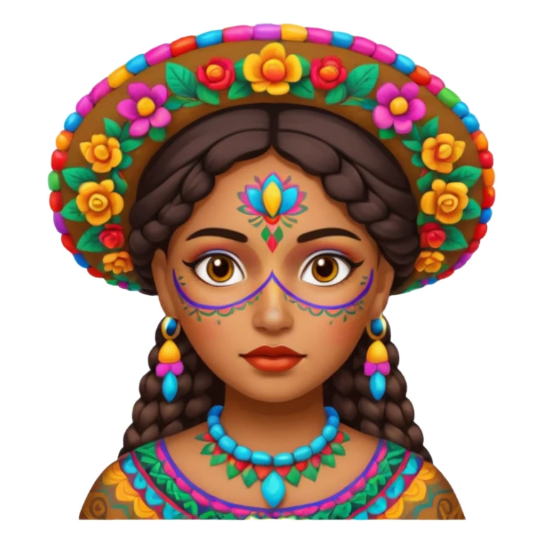 mexican girl with full painted face sticker