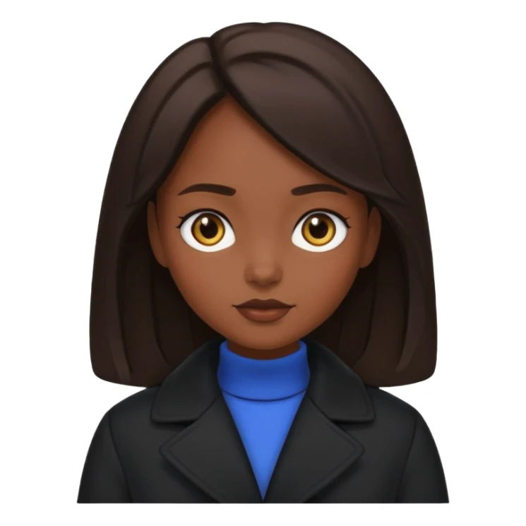 GAROTA MORENA COM PELE MORENA COM CABELO PRETO E CASASACO PRETA sticker