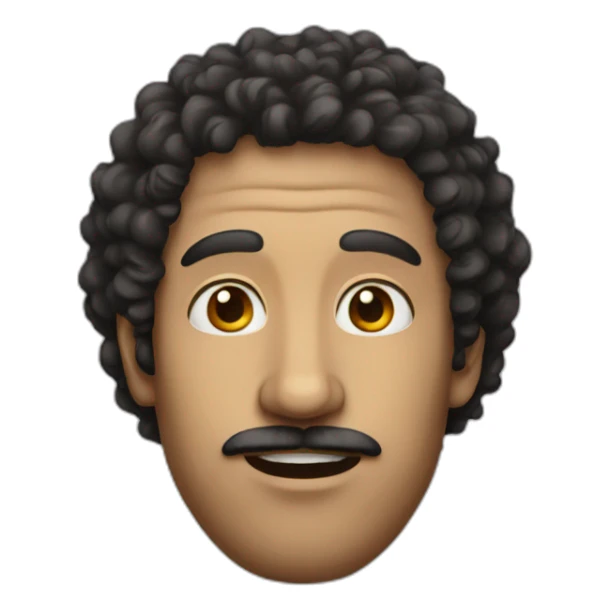 Man with big nose and dark curly hair sticker
