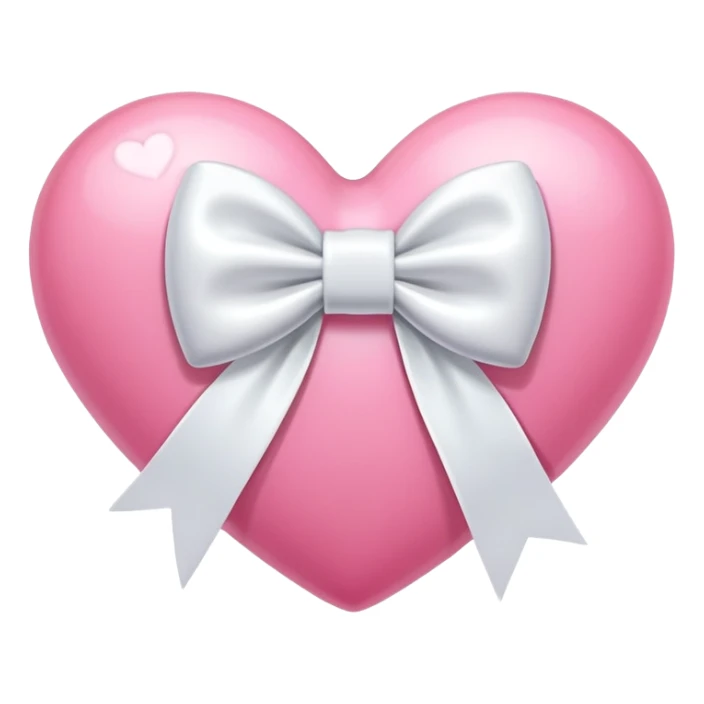 Cute heart with bow (pink heart white bow) sticker