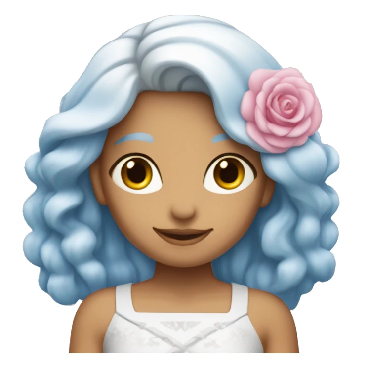 Rosa de color azul y pequeña sticker