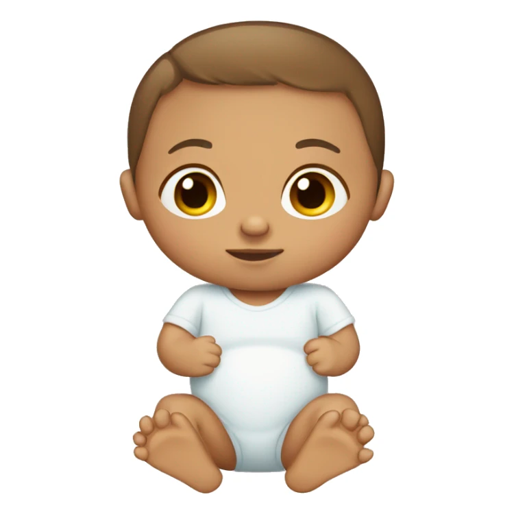 Newborn baby with tan skin and brown hair  sticker