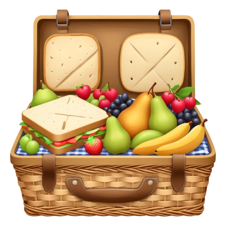 picnic basket with food on a blanket sticker