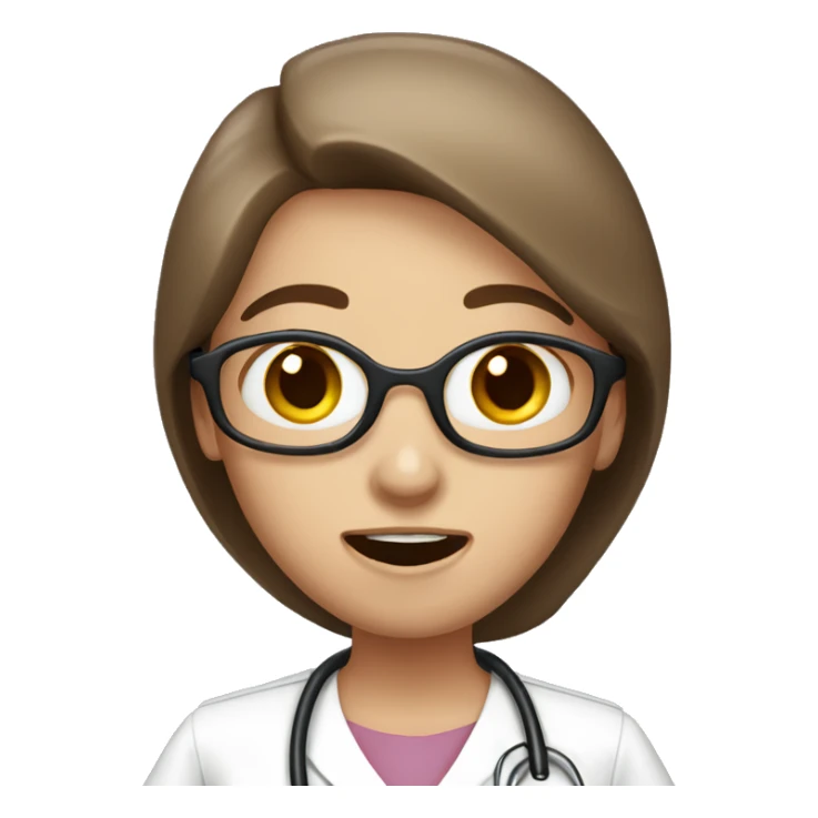 Panicking nurse long brown hair sticker