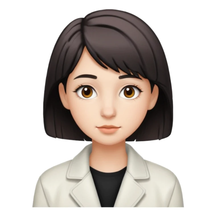 18 year old with very short gradient hair, brown eyes and long lashes, big nose and he is wear a white jacket sticker