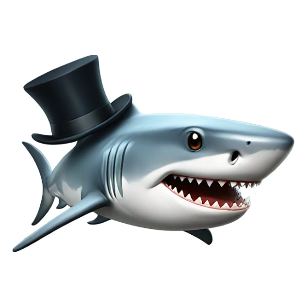 Shark with a top hat sticker