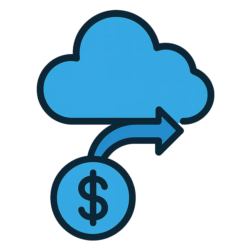 Pay-as-you-connect icon, modern, shades of blue sticker