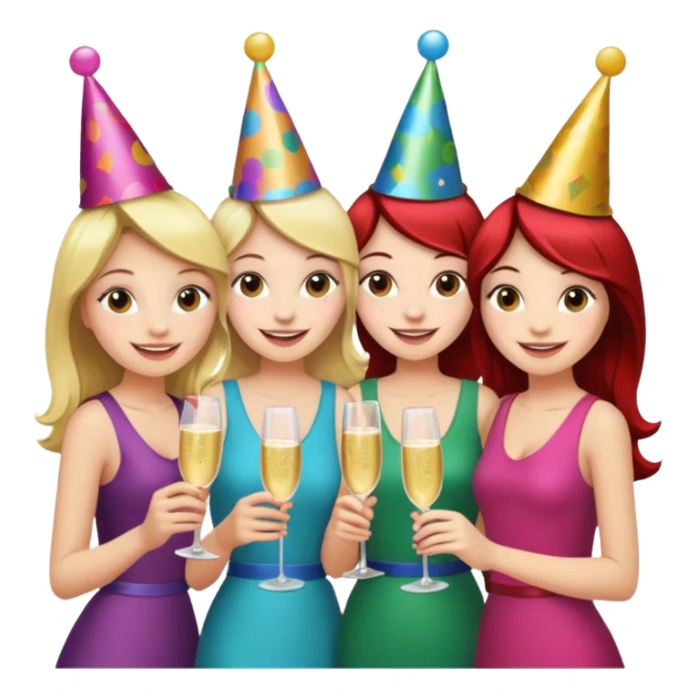 Group of 5 girls emoji sticker