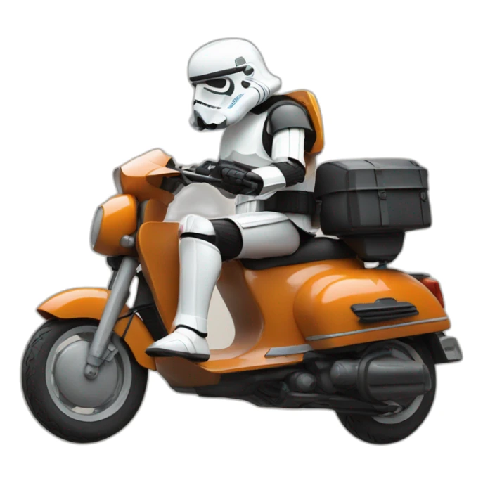 stromtrooper riding an italian moped sticker