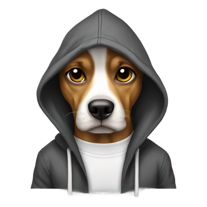 Dog wearing gangster hoodie sticker