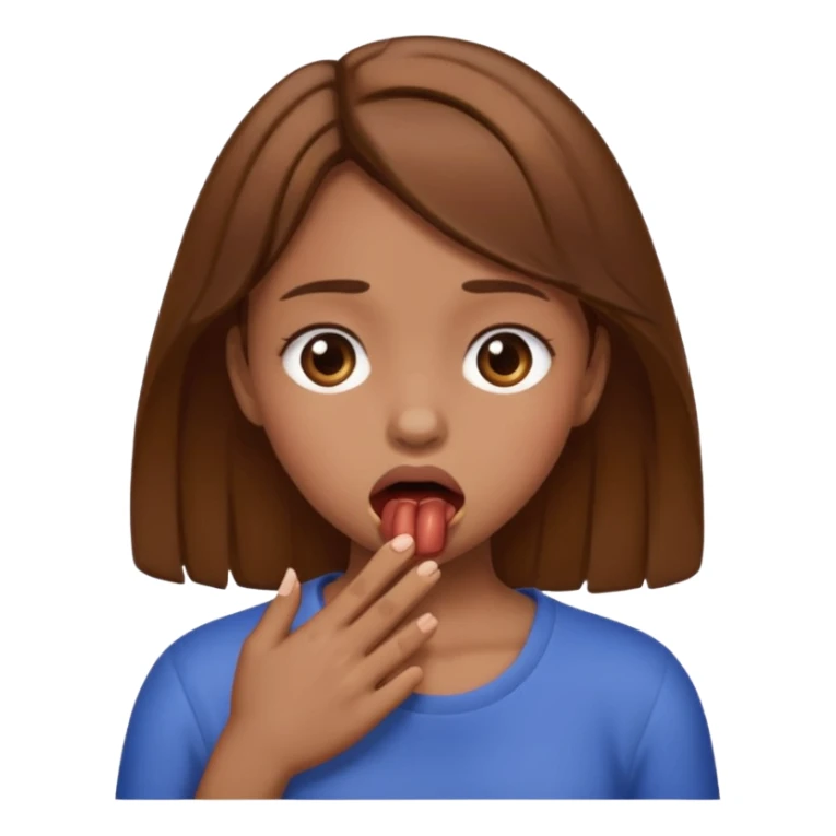 Girl with brown hair choking  sticker