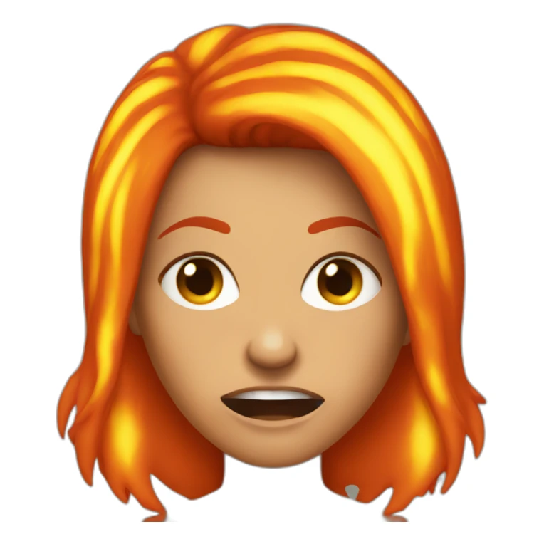 Angry Woman with fire hair sticker