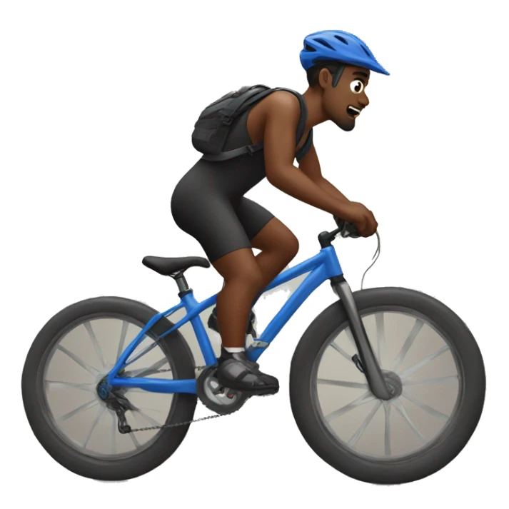 Man riding mountain bike with black boxer running alongside him sticker