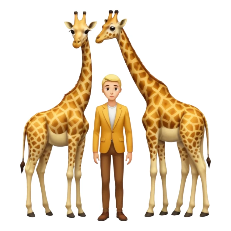 Very skinny blonde man with giraffe sticker