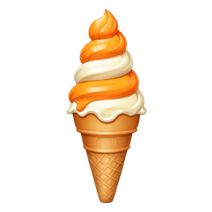 Ice cream cone swirl orange creamsicle sticker