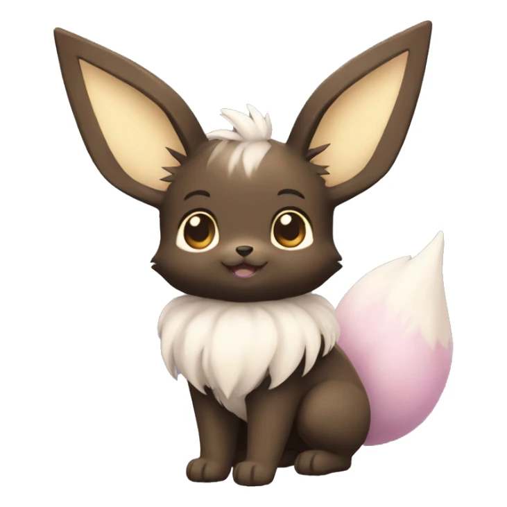 Kawaii Shiny Pastel Black Eevee Full Body sticker