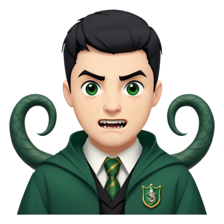 Jamie Yeates is Marcus Flint in harry potter, wear hogwarts slytherin uniform, short black hair, bulky face, often grimacing and showing buck teeth growl menacingly sticker
