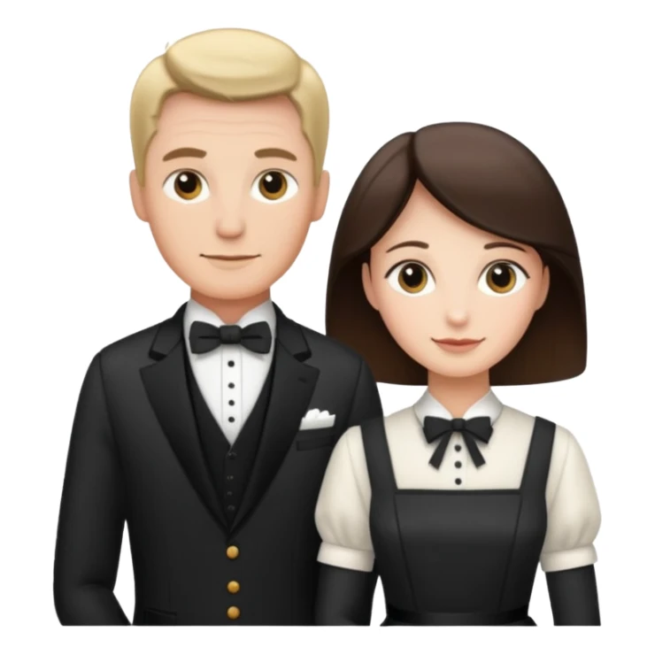 couple butler and housekeeper sticker